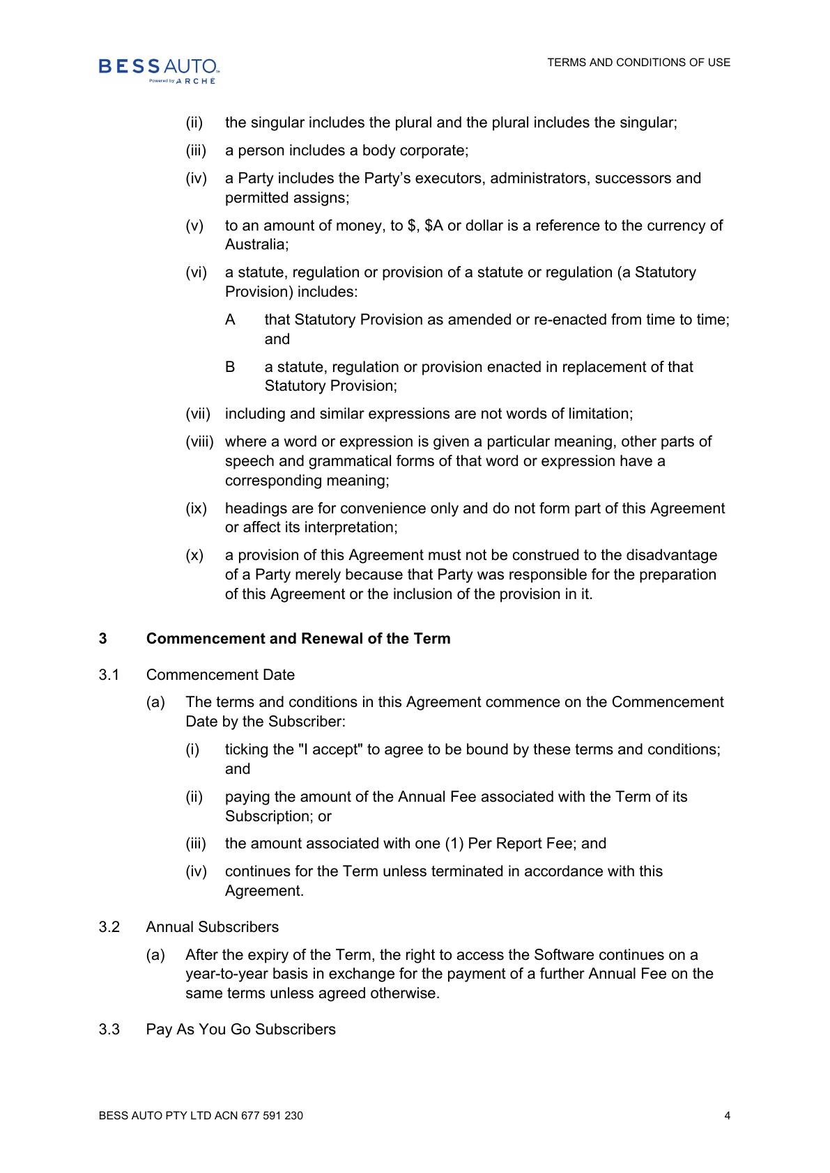 BESS Auto Terms and Conditions - page 4 of 12