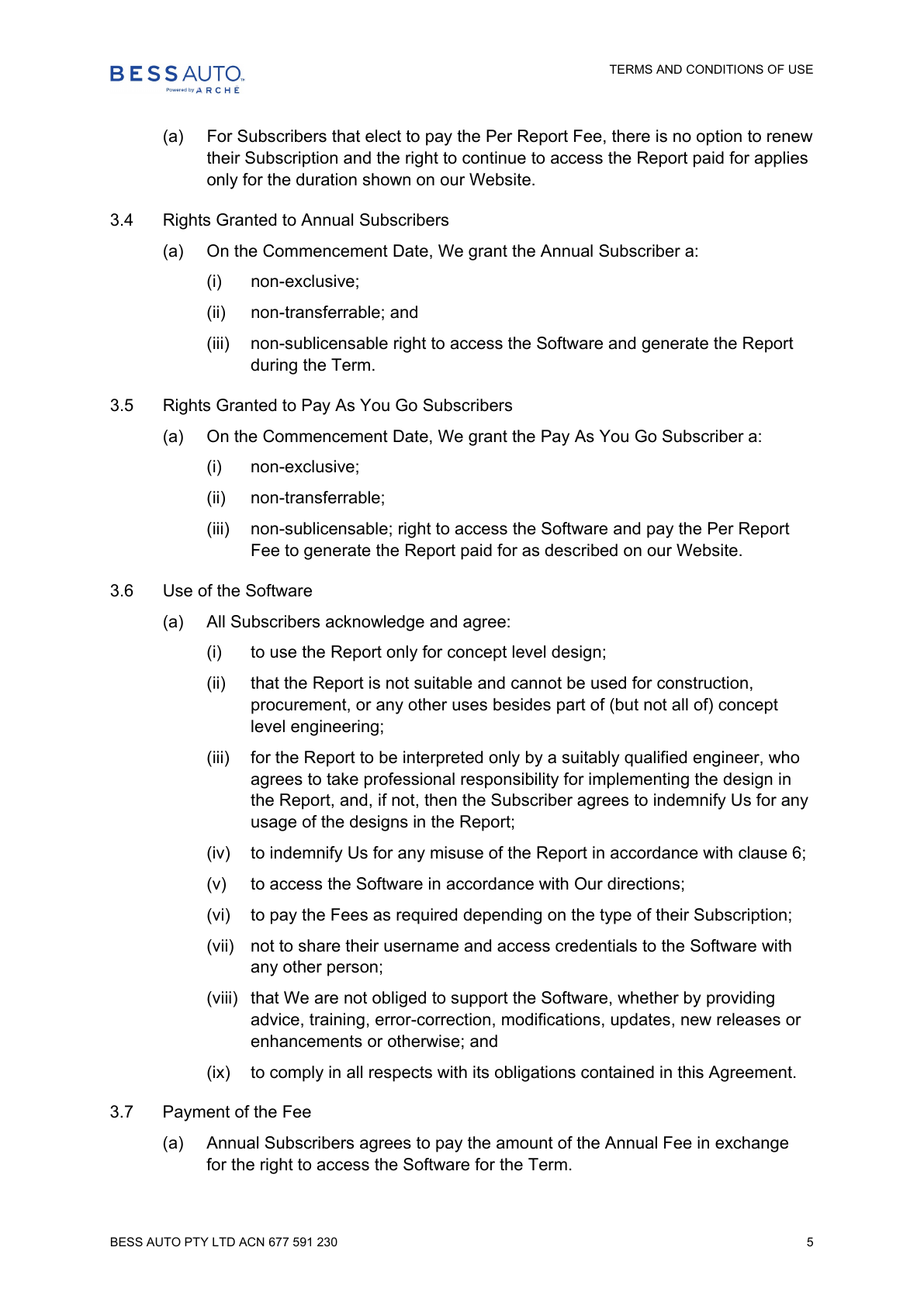 BESS Auto Terms and Conditions - page 5 of 12